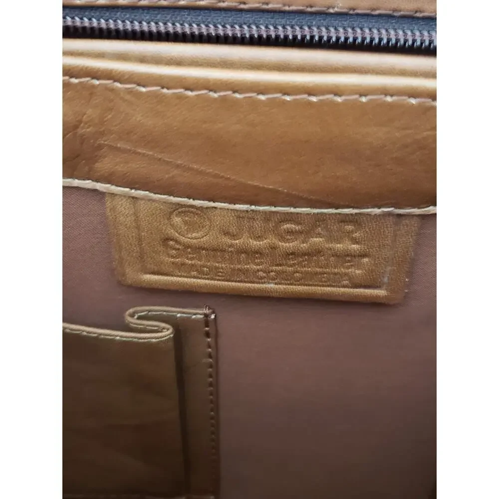 Jugar Genuine Leather Messenger Shoulder Briefcase Men's Laptop Travel Brown
